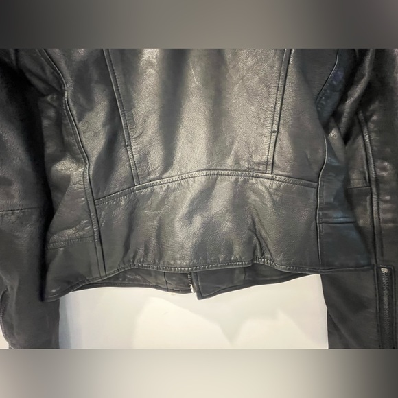 Banana Republic Bestselling Genuine Goat Leather Motto Jacket Black - Picture 14 of 16